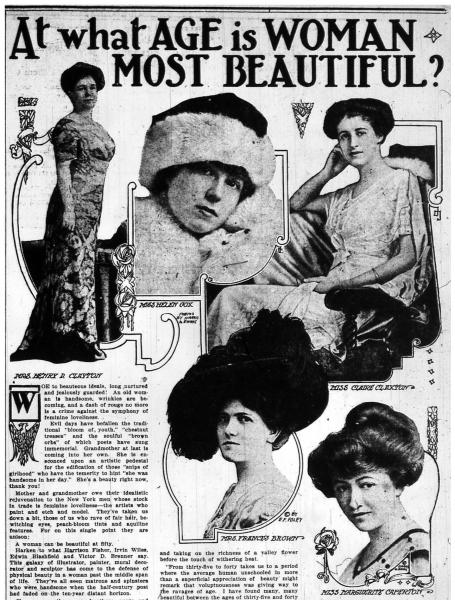 Newspaper article with photos of 1930s women