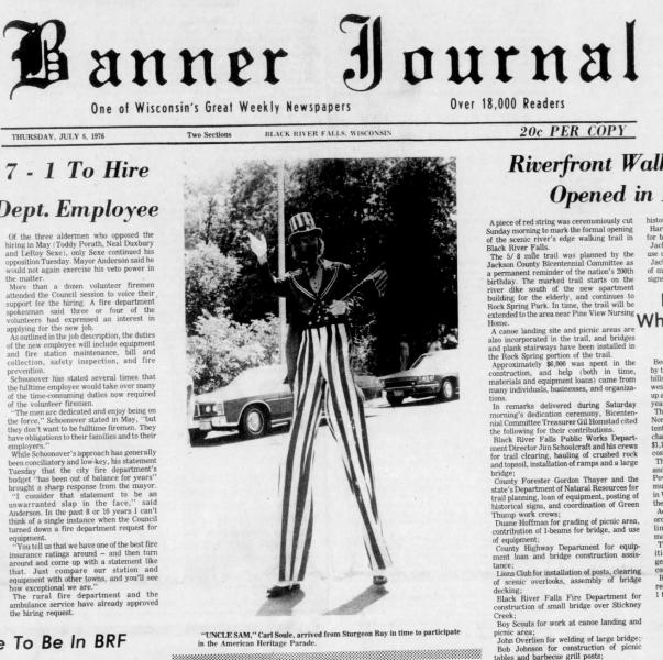 Bicentennial celebration from July 8 1976 Banner Journal