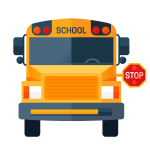 front of yellow school bus with the stop sign out