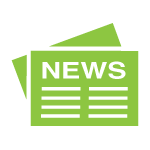 Green print newspaper with NEWS as the headline