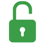 green padlock in the unlocked position