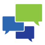 Three speech bubbles overlapping each other