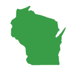 State of Wisconsin in the color green