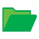 Open green file folder.