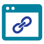 web browser page with chain link in the center