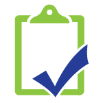 Clipboard with a checkmark in the center.